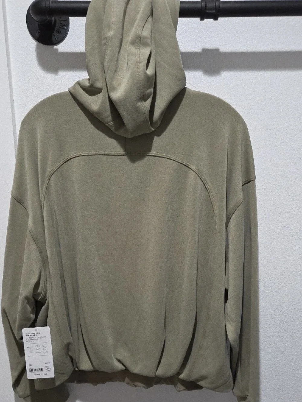 Athleta Seasoft Bubble Hem Hoodie Sage Green Pullover